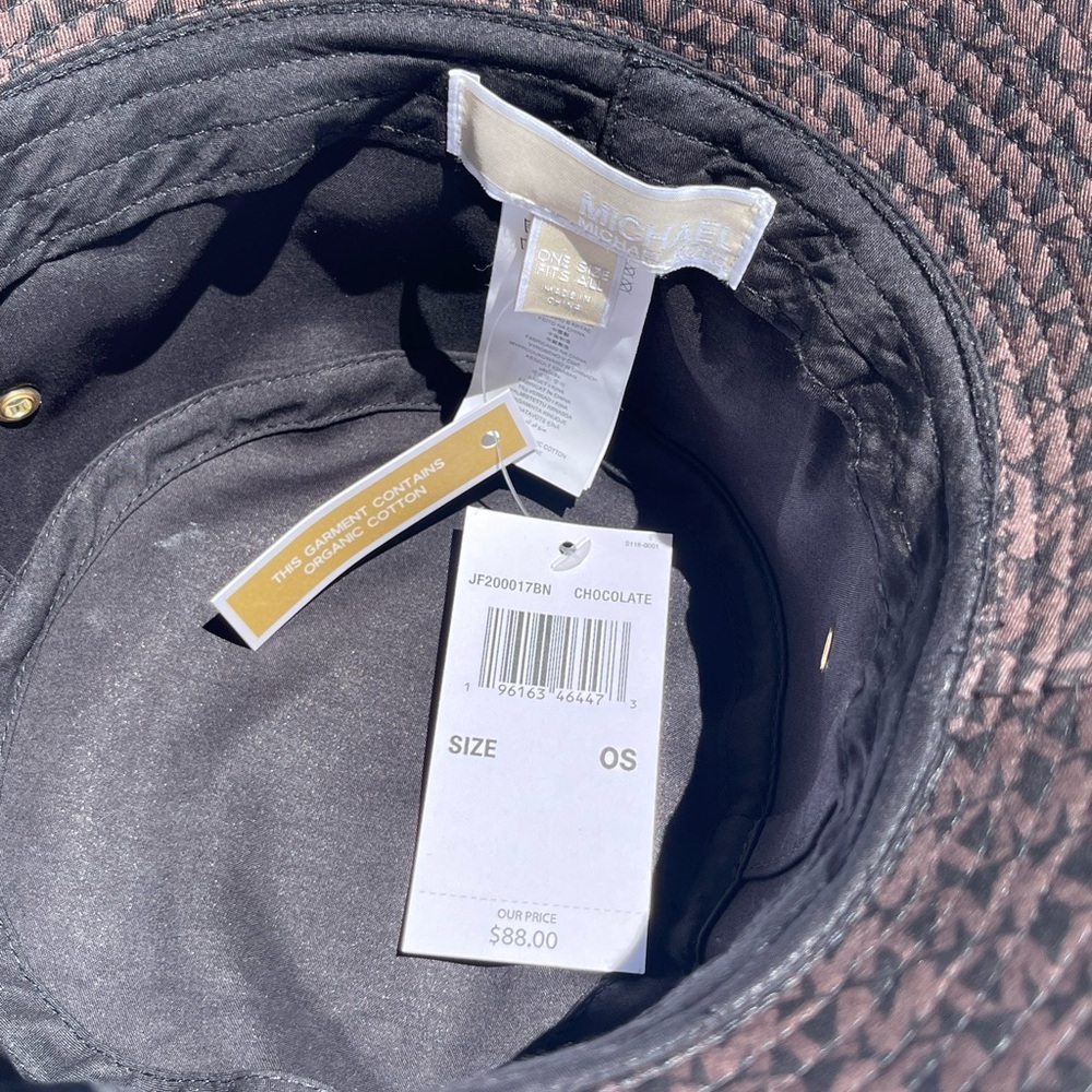 (new+tag) Michael Kors bucket hat MK monogram brown black one size fits all (OS) - Picture 3 of 7